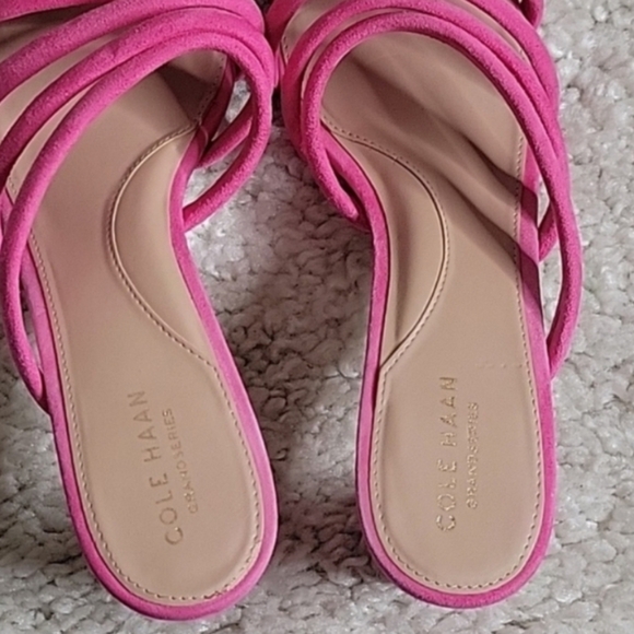 COLE HAAN ADELLE  PInk Suede Strappy Heels Size 9.5 - Picture 14 of 16